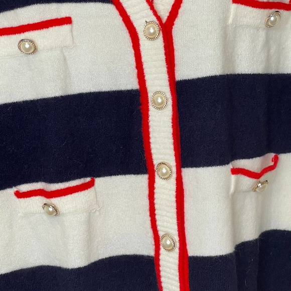 NWT Dee Elly cardigan Sweater Size Medium Red White and Blue - Picture 10 of 10